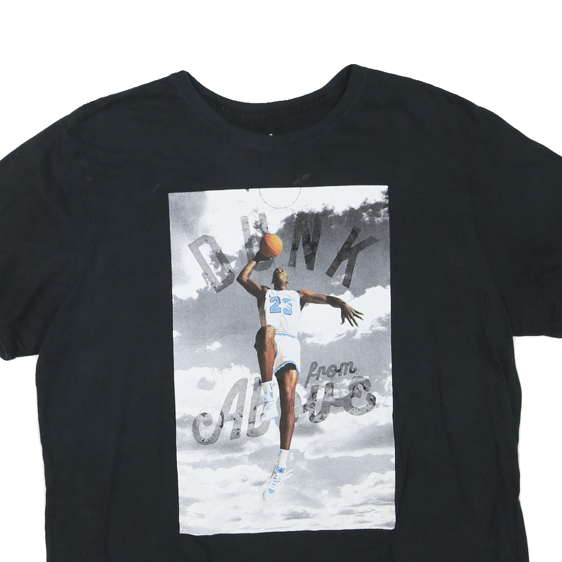 AIR JORDAN Mens Black XL Graphic T-Shirt Short Sleeve Crew Neck Basketball