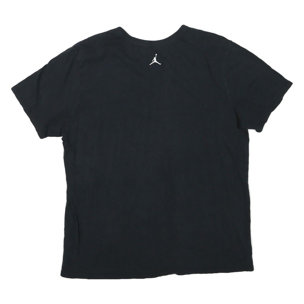 AIR JORDAN Mens Black XL Graphic T-Shirt Short Sleeve Crew Neck Basketball