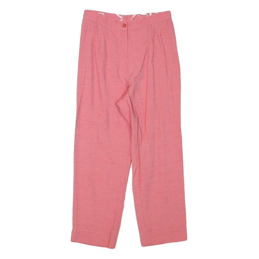 APART Womens Cotton Blend Pink Regular Fit Straight Trousers W25 L23 Stylish