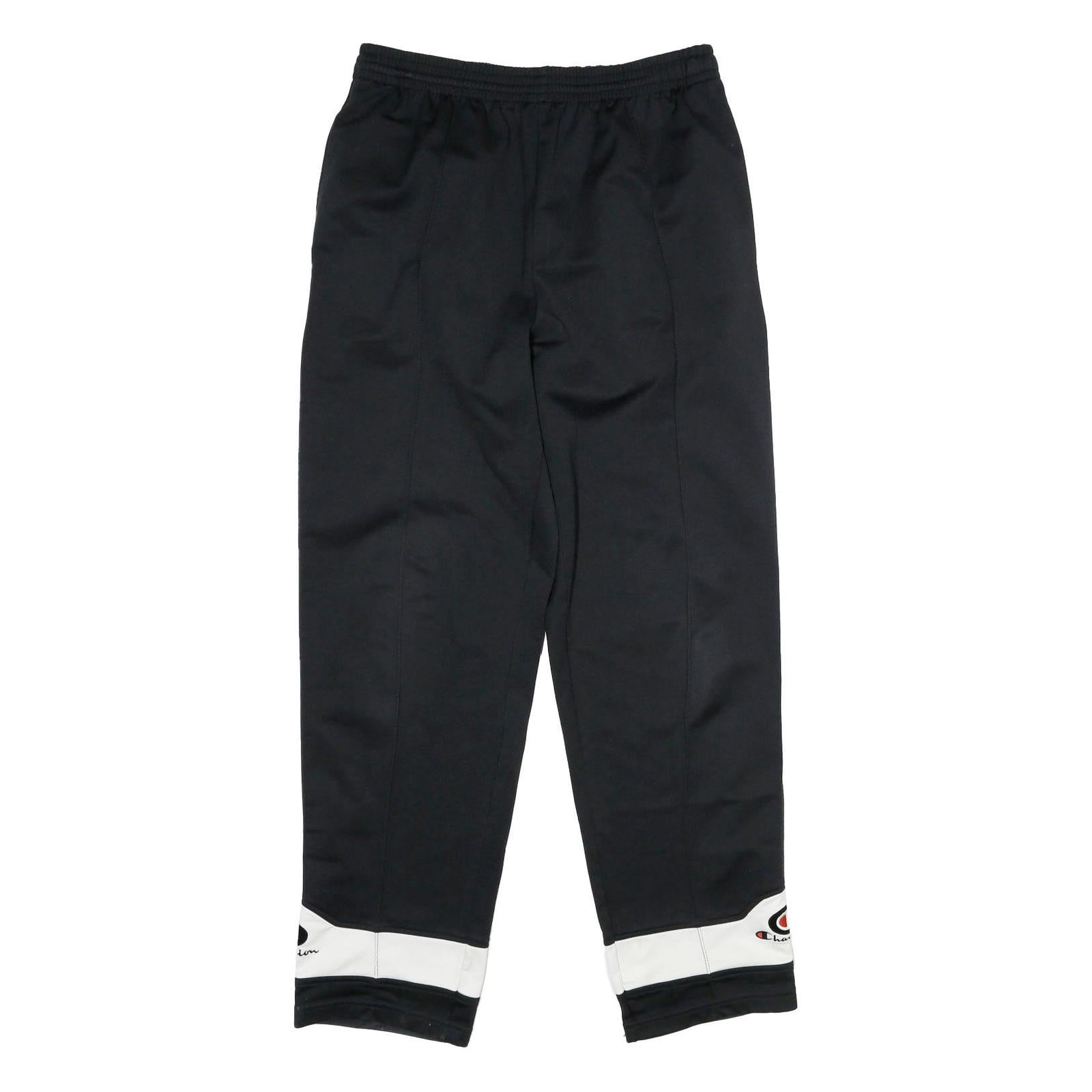 CHAMPION Mens Joggers Black & White Regular Straight L W30 L32 Logo Sportswear