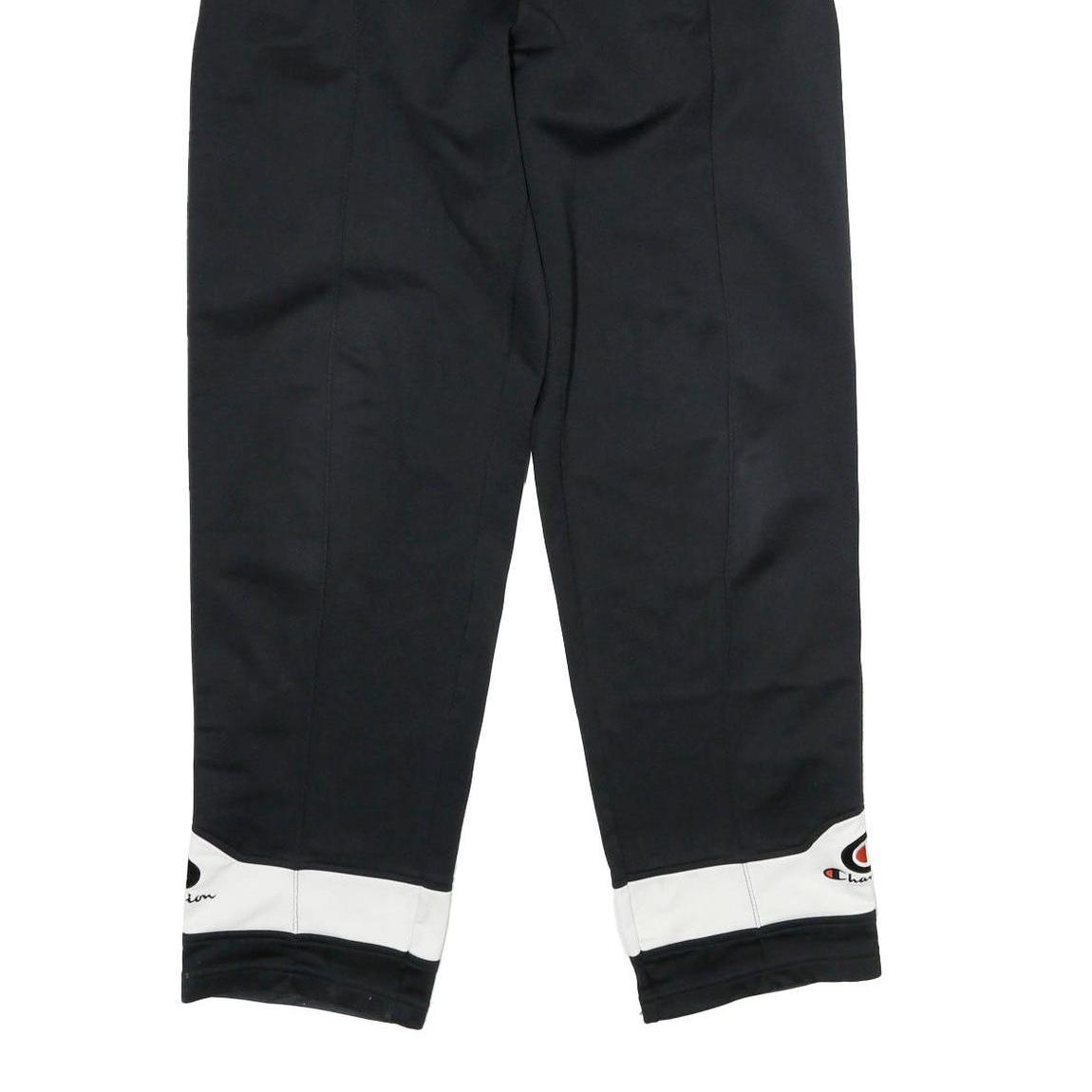 CHAMPION Mens Joggers Black & White Regular Straight L W30 L32 Logo Sportswear