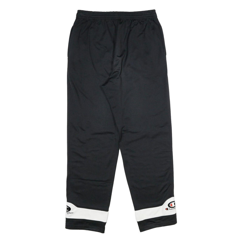CHAMPION Mens Joggers Black & White Regular Straight L W30 L32 Logo Sportswear