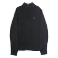 CHAPS Mens Jumper Black 1/4 Zip Tight Knit M