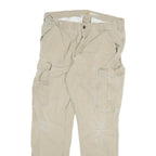 CARHARTT Mens Jeans Beige Relaxed Straight Cotton Blend W32 L29 Cargo Pocket