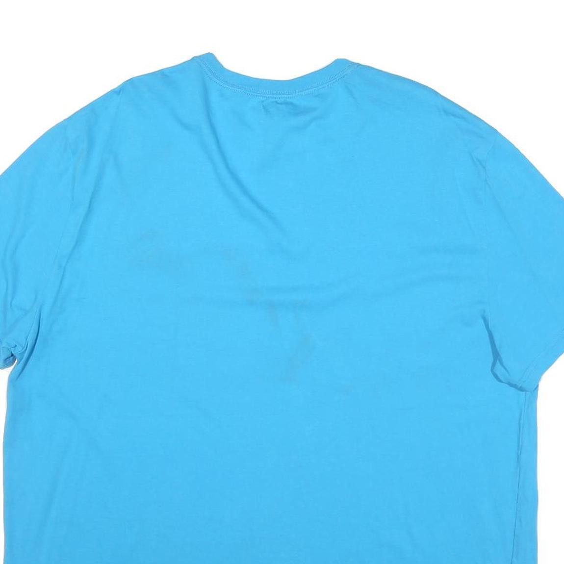 CALVIN KLEIN JEANS Mens Blue 2XL T-Shirt Short Sleeve Crew Neck Logo Print