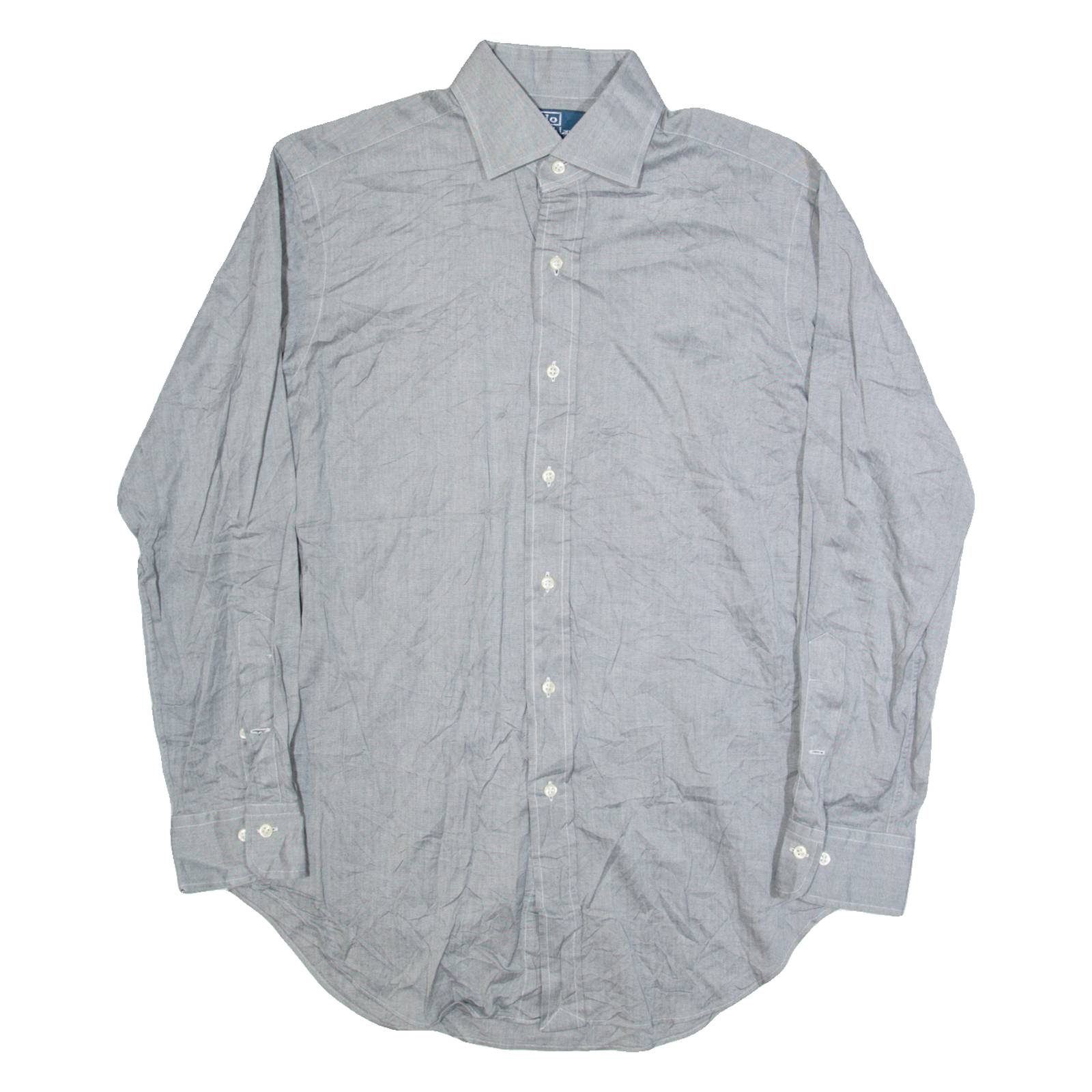 RALPH LAUREN Regent Mens Plain Shirt Grey Long Sleeve L