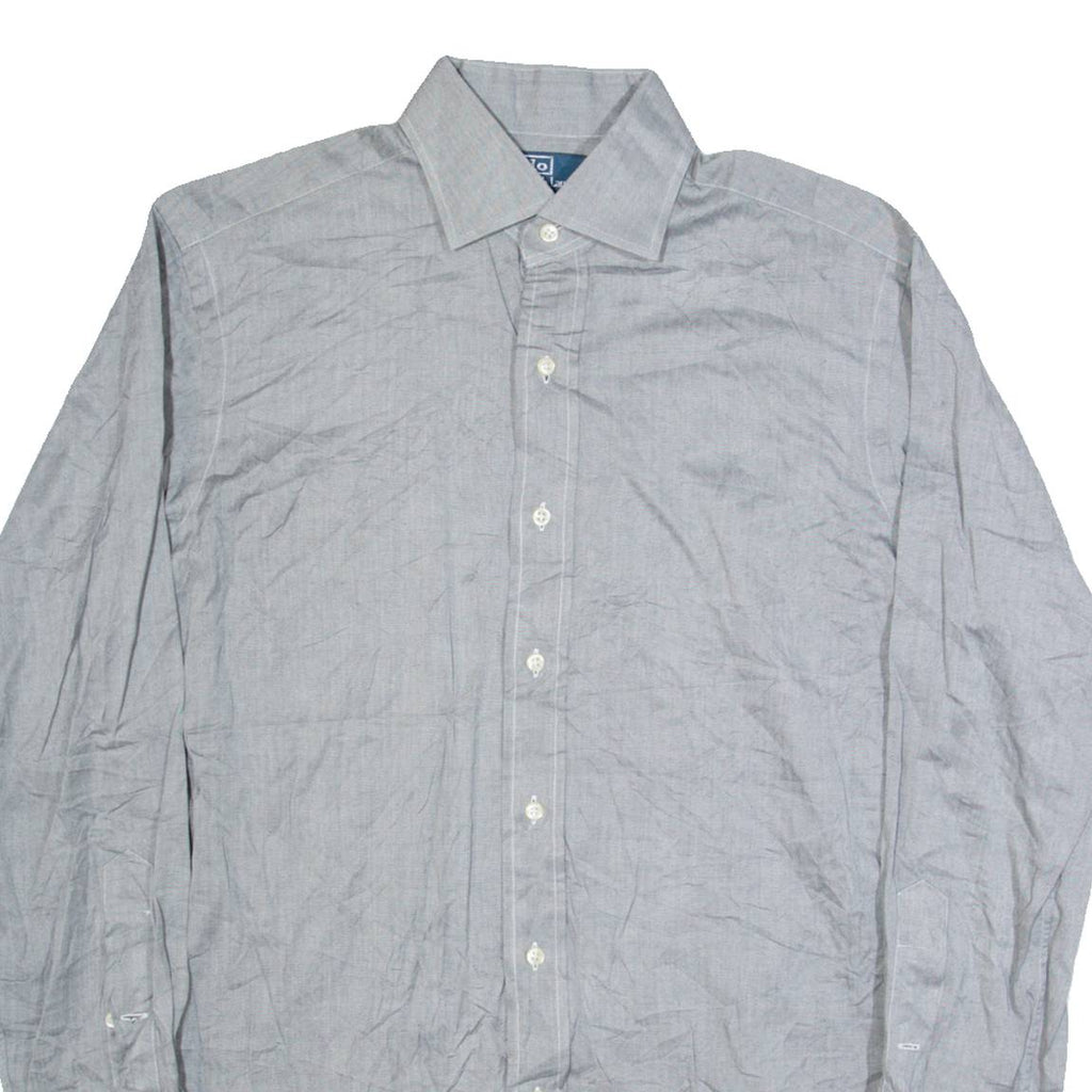 RALPH LAUREN Regent Mens Plain Shirt Grey Long Sleeve L