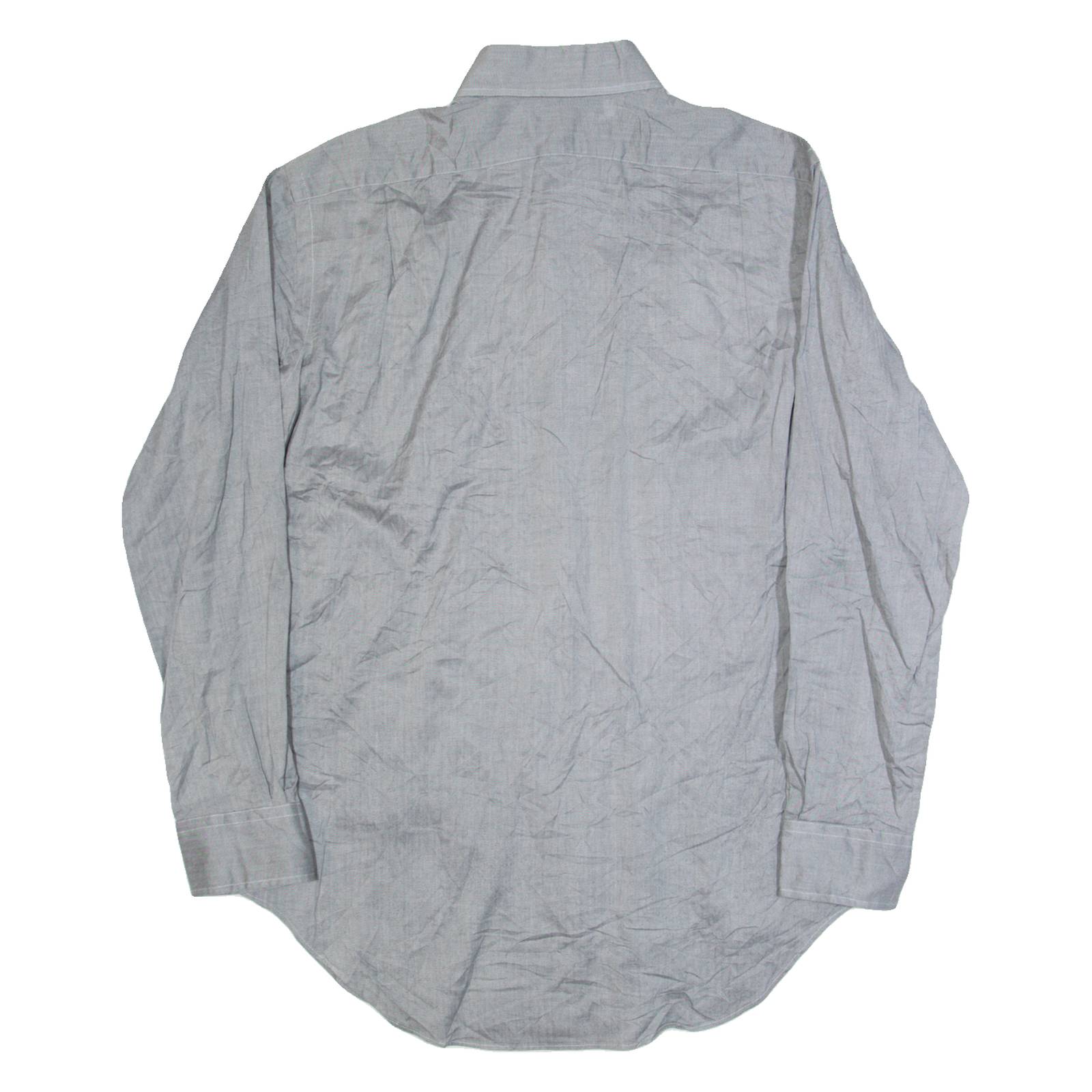 RALPH LAUREN Regent Mens Plain Shirt Grey Long Sleeve L