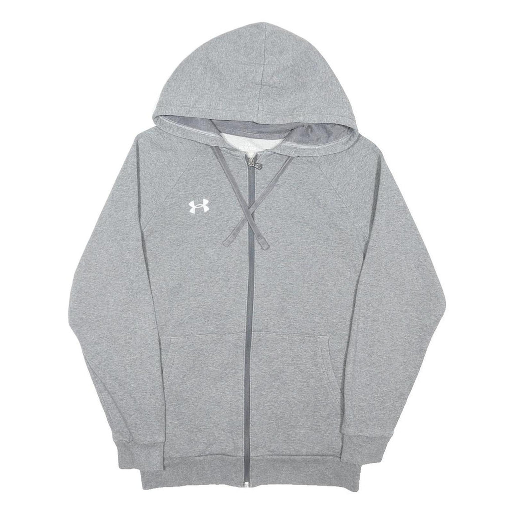 UNDER ARMOUR Mens Grey Full Zip Hoodie XS Cotton Blend Casual Sportswear