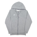 UNDER ARMOUR Mens Grey Full Zip Hoodie XS Cotton Blend Casual Sportswear