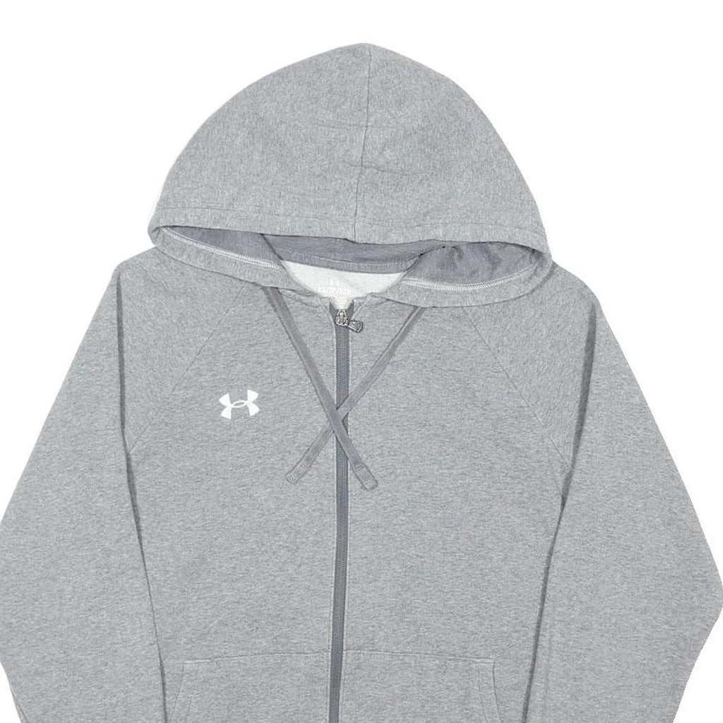 UNDER ARMOUR Mens Grey Full Zip Hoodie XS Cotton Blend Casual Sportswear