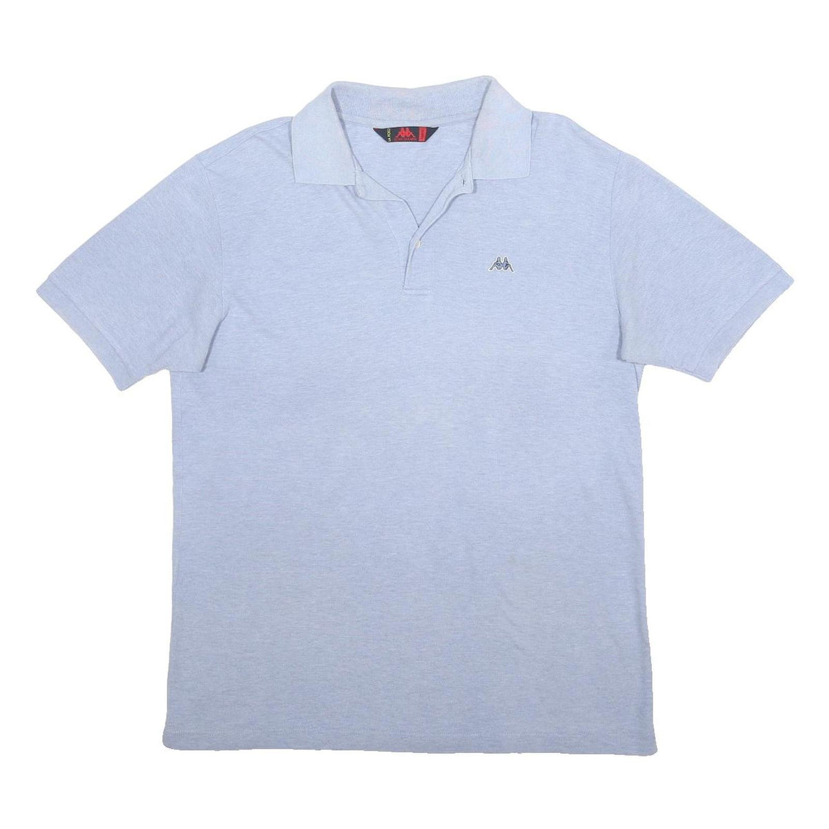 KAPPA Mens Light Blue Polo Shirt L Cotton Basic Short Sleeve Classic Fit
