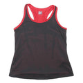 FILA Womens Black & Red Racerback T-Shirt UK 12 Sleeveless Polyester Blend