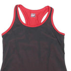 FILA Womens Black & Red Racerback T-Shirt UK 12 Sleeveless Polyester Blend