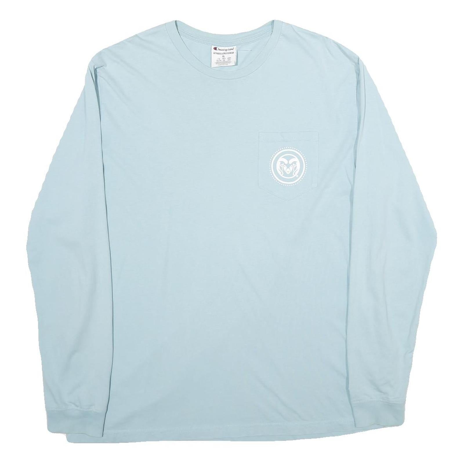 CHAMPION Mens Light Blue Colorado State Rams Long Sleeve Crew Neck T-Shirt XL