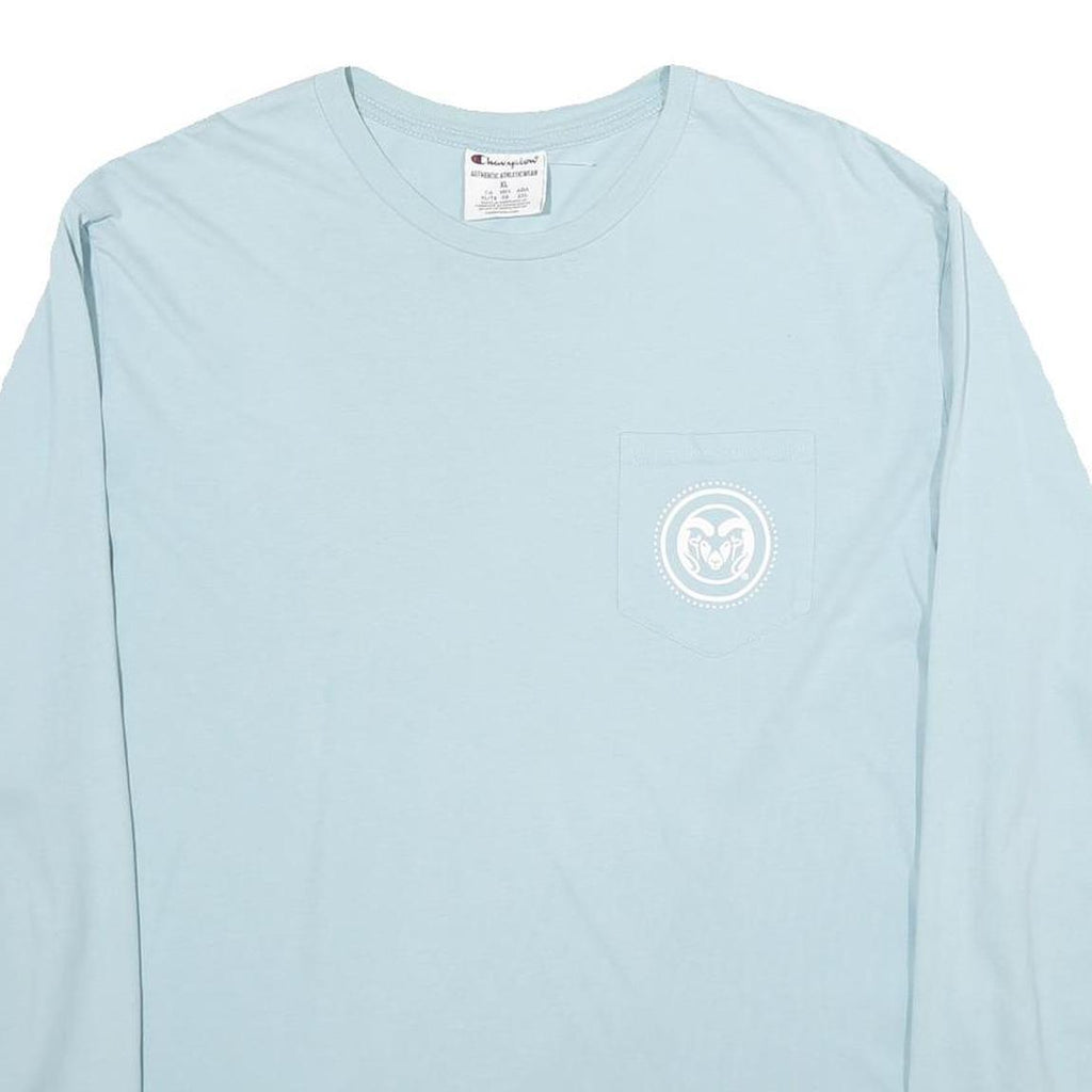 CHAMPION Mens Light Blue Colorado State Rams Long Sleeve Crew Neck T-Shirt XL