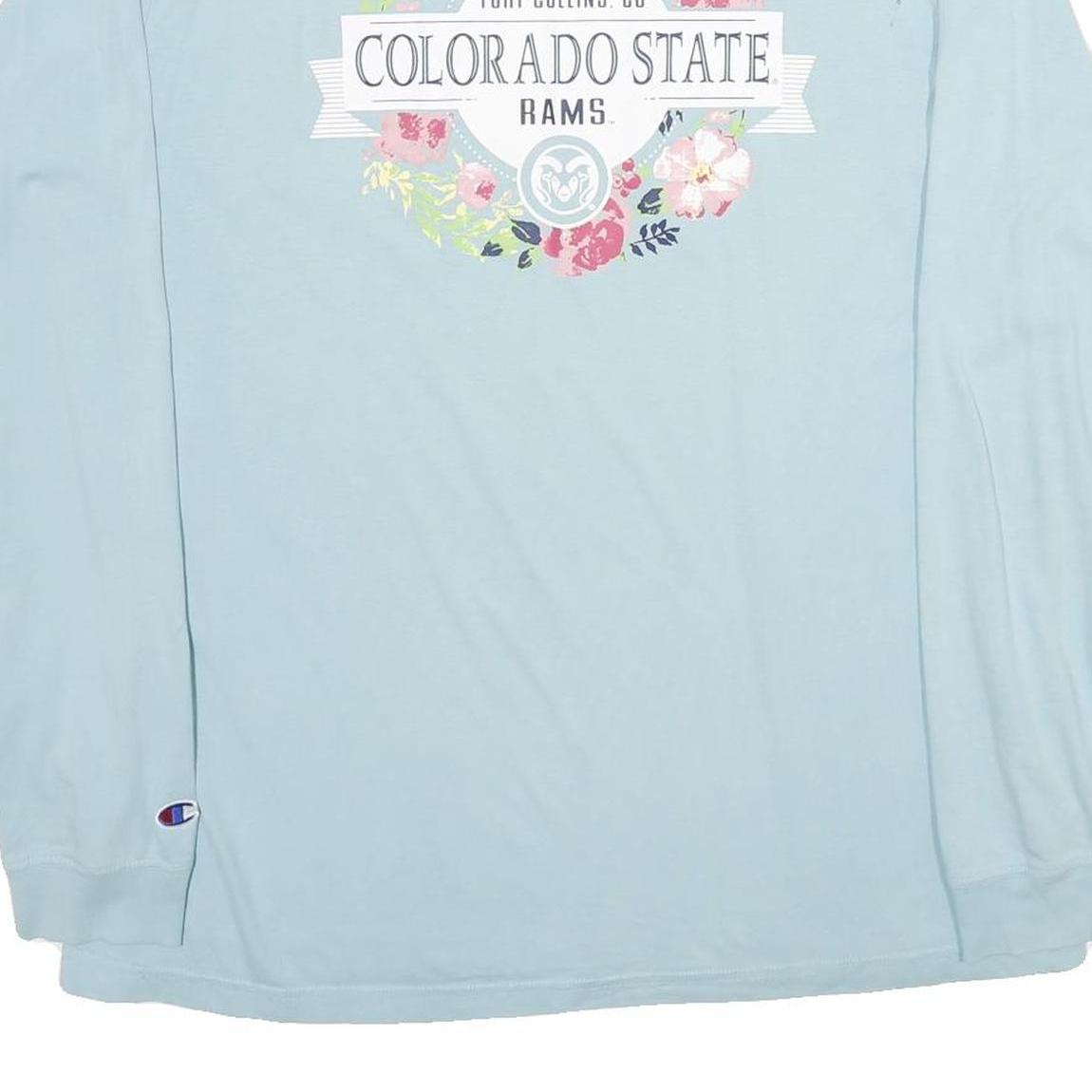 CHAMPION Mens Light Blue Colorado State Rams Long Sleeve Crew Neck T-Shirt XL