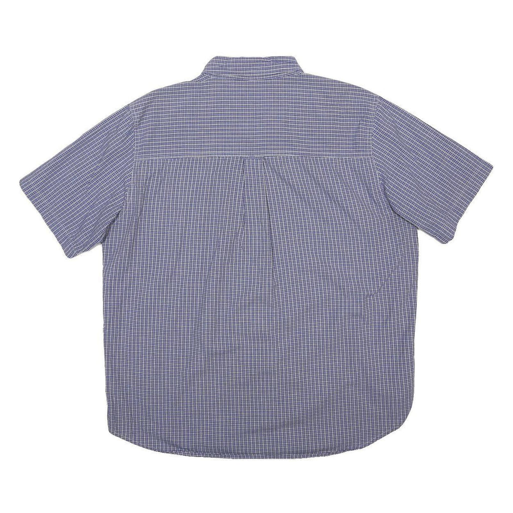 CHAPS Mens Blue Check Shirt XL Cotton Blend Casual Button Down Pocket
