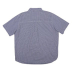 CHAPS Mens Blue Check Shirt XL Cotton Blend Casual Button Down Pocket