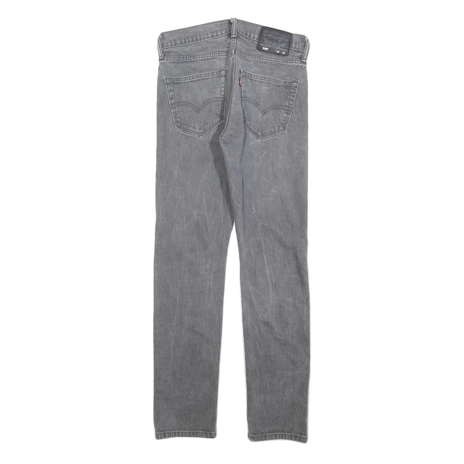 LEVI'S 508 Tapered Mens Jeans Grey Slim Tapered Denim Medium W28 L32 Cotton