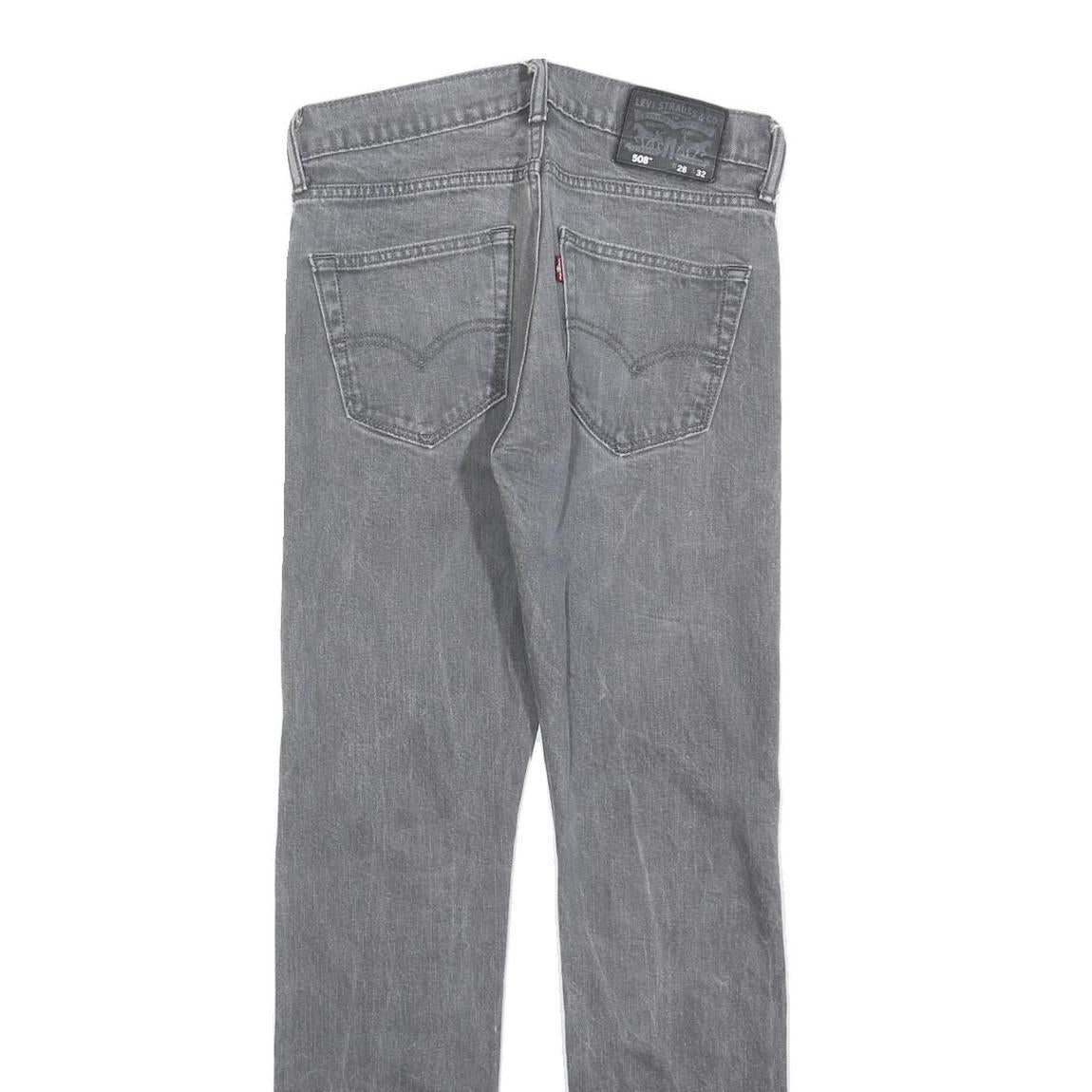 LEVI'S 508 Tapered Mens Jeans Grey Slim Tapered Denim Medium W28 L32 Cotton