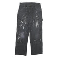 DICKIES Mens Jeans Black Regular Straight Denim W30 L28 Workwear Utility Zip