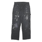 DICKIES Mens Jeans Black Regular Straight Denim W30 L28 Workwear Utility Zip