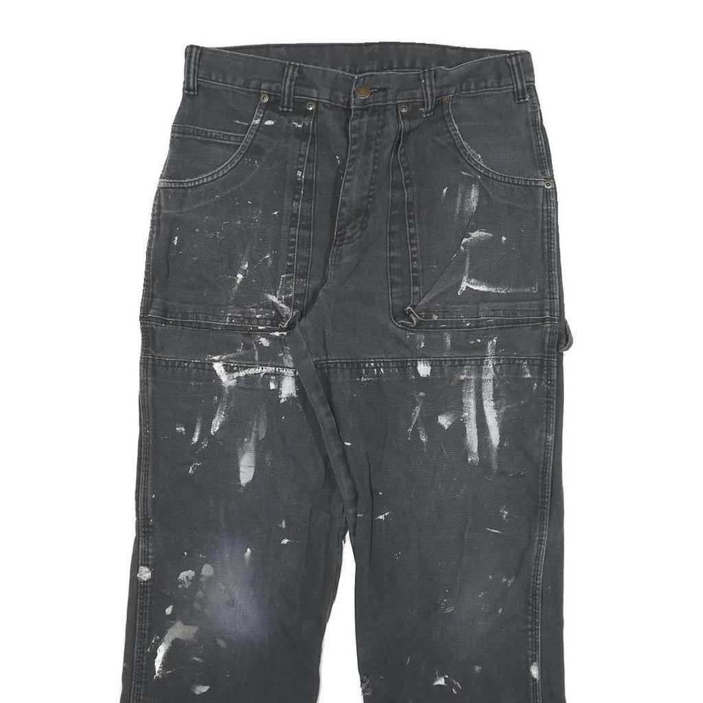 DICKIES Mens Jeans Black Regular Straight Denim W30 L28 Workwear Utility Zip