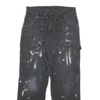 DICKIES Mens Jeans Black Regular Straight Denim W30 L28 Workwear Utility Zip