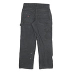 DICKIES Mens Jeans Black Regular Straight Denim W30 L28 Workwear Utility Zip