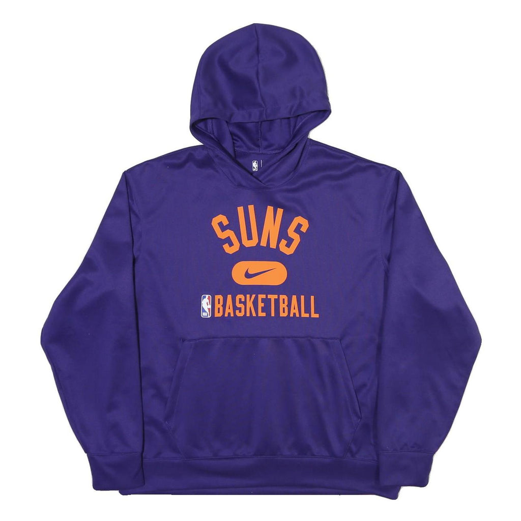 NIKE Mens Purple Suns Basketball Hoodie L Cotton Blend Pullover Sports