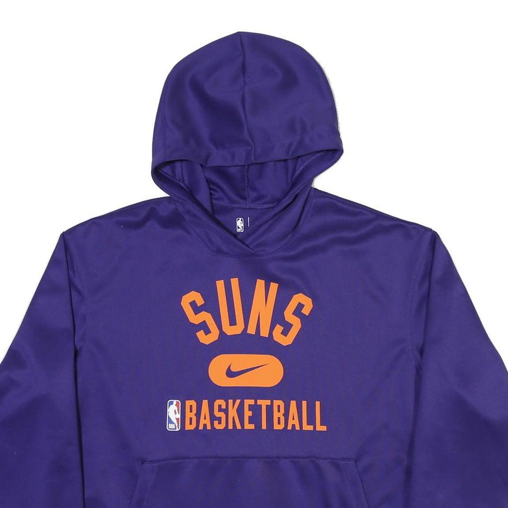 NIKE Mens Purple Suns Basketball Hoodie L Cotton Blend Pullover Sports
