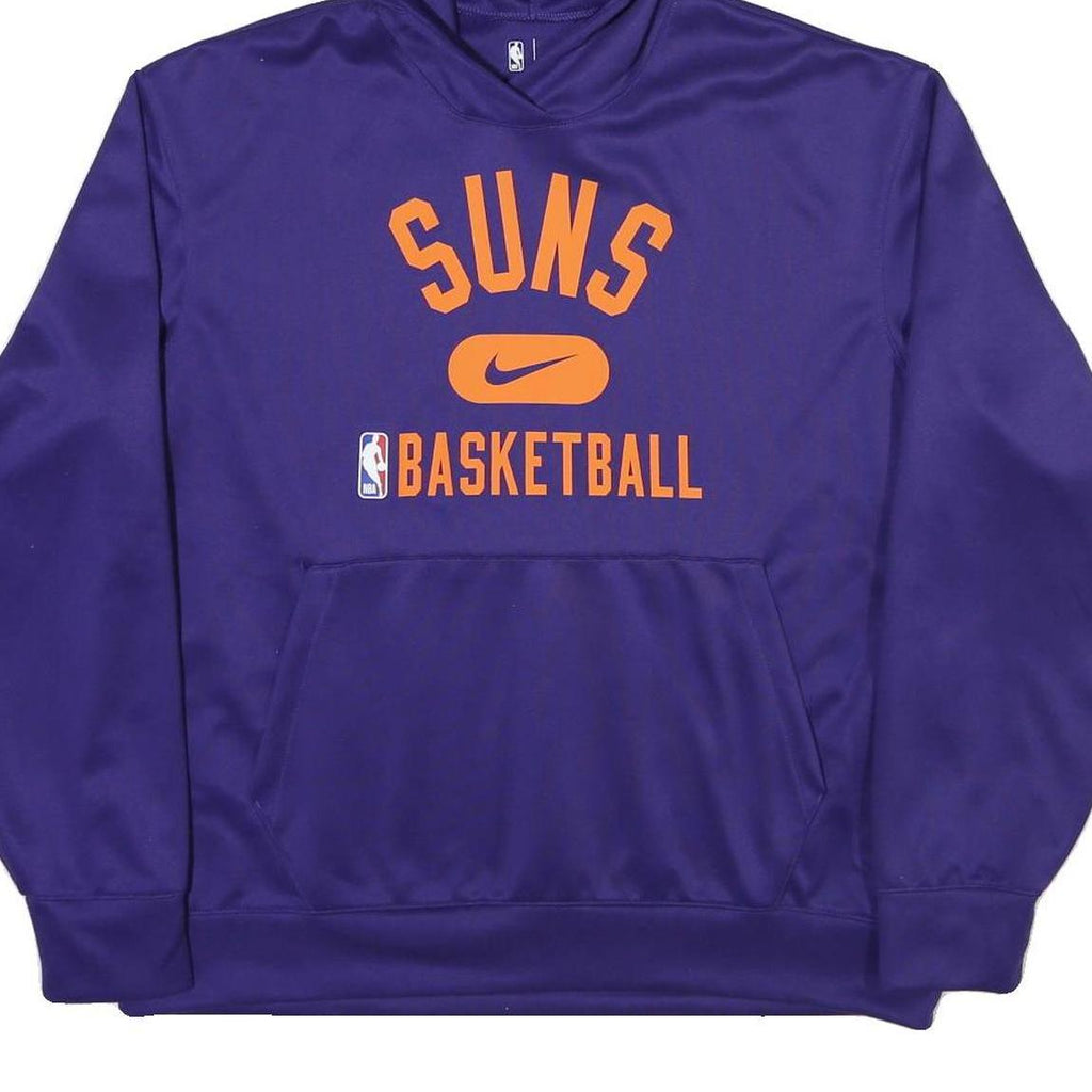 NIKE Mens Purple Suns Basketball Hoodie L Cotton Blend Pullover Sports