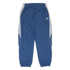 ADIDAS Mens Joggers Blue White L W32 L32 Polyester Blend Track Pants