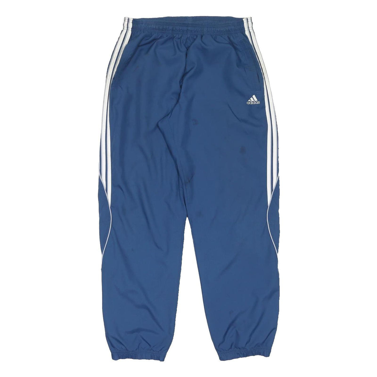 ADIDAS Mens Joggers Blue White L W32 L32 Polyester Blend Track Pants