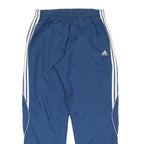 ADIDAS Mens Joggers Blue White L W32 L32 Polyester Blend Track Pants