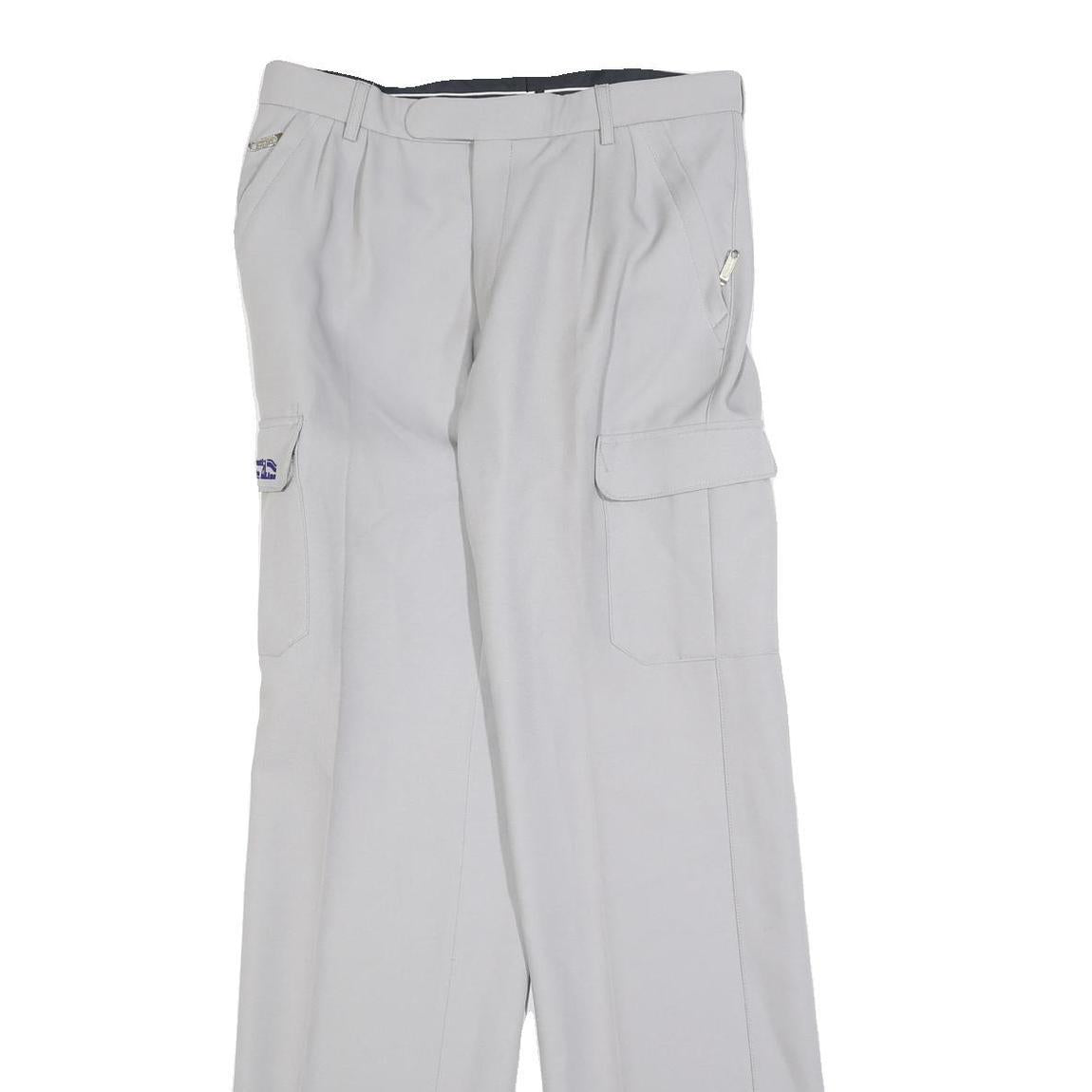 IMI Mens Wool Blend Grey Regular Straight Leg Trousers W30 L34 Casual Smart