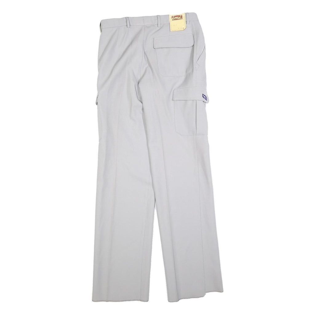IMI Mens Wool Blend Grey Regular Straight Leg Trousers W30 L34 Casual Smart
