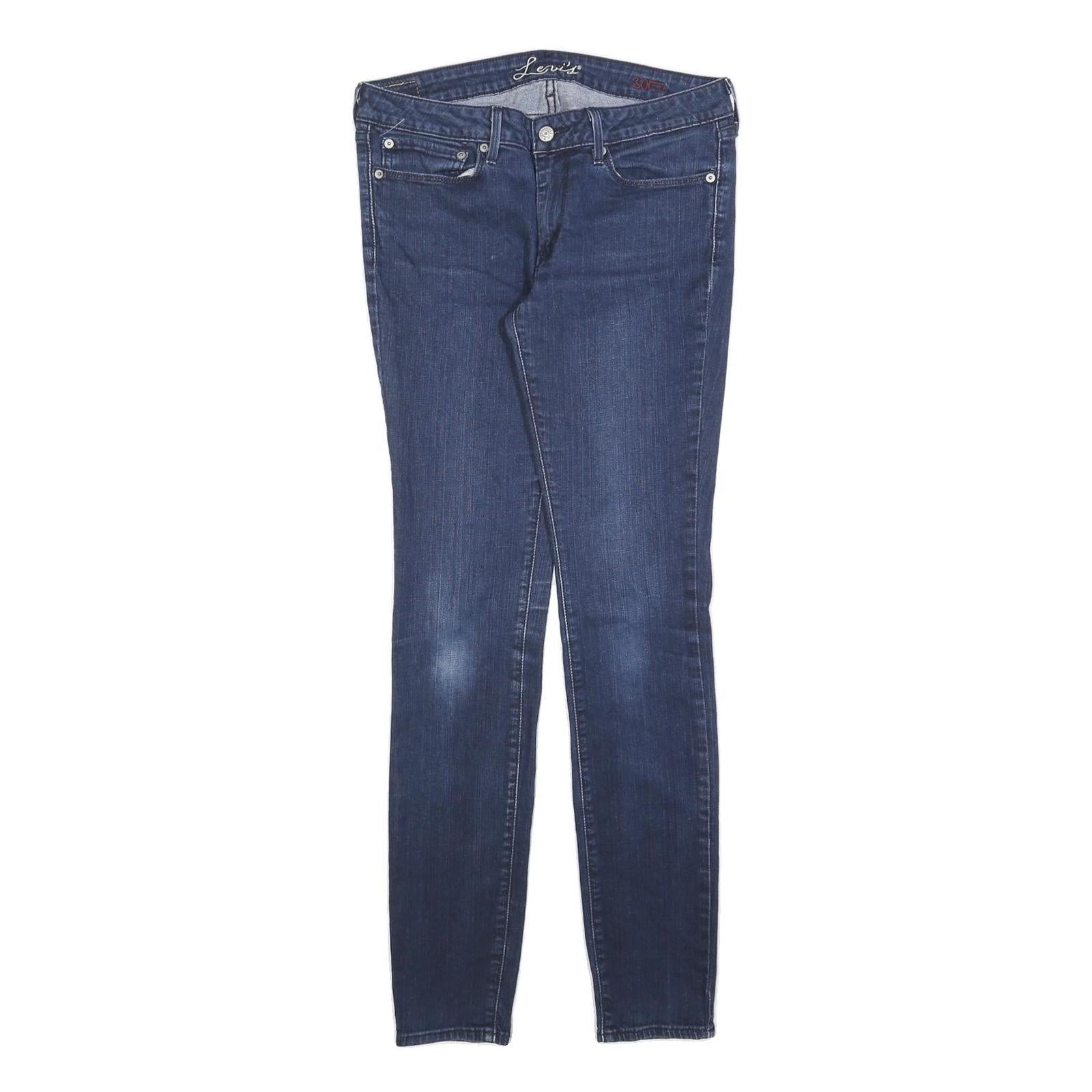 LEVI'S Womens Slim Blue Denim Slim Skinny Jeans W30 L32 Classic Cotton Blend Zip