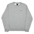 NIKE Mens Grey Crew Neck L Sweatshirt Cotton Blend Casual Sportswear