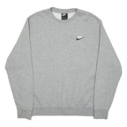 NIKE Mens Grey Crew Neck L Sweatshirt Cotton Blend Casual Sportswear