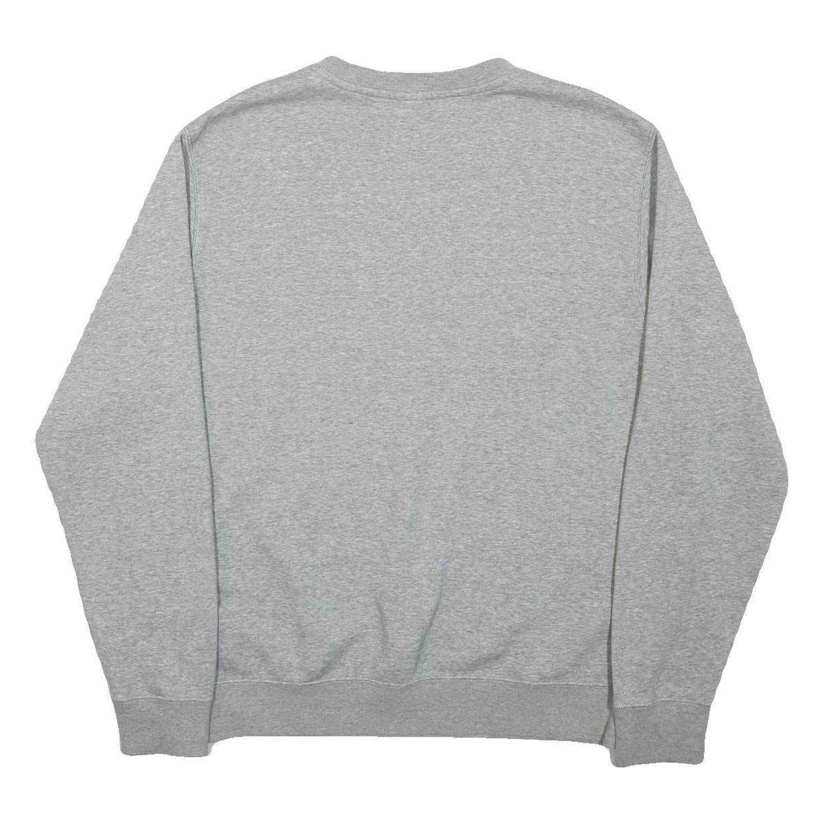 NIKE Mens Grey Crew Neck L Sweatshirt Cotton Blend Casual Sportswear