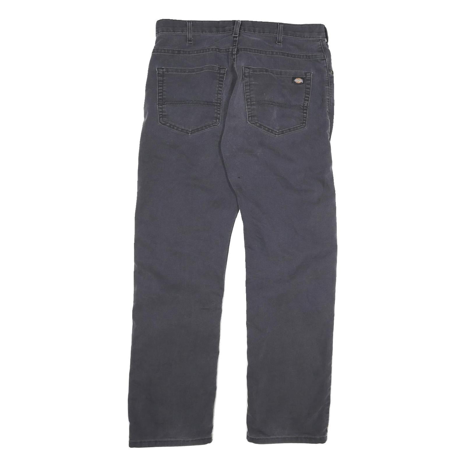 DICKIES Mens Jeans Black Regular Straight Denim W32 L30 Workwear Zip Closure