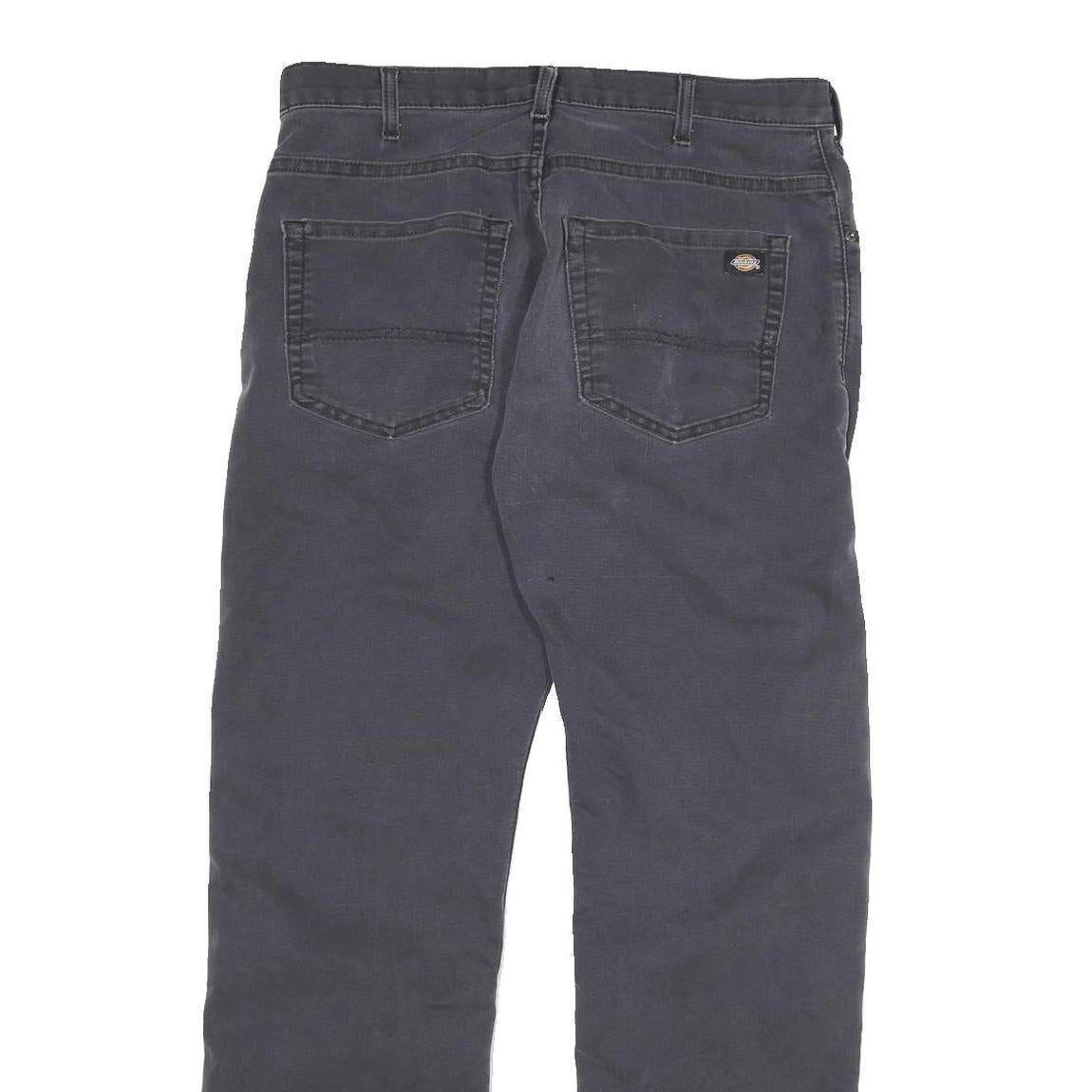 DICKIES Mens Jeans Black Regular Straight Denim W32 L30 Workwear Zip Closure