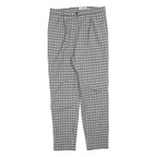 GARDEUR Womens Wool Blend Grey Check Regular Fit Straight Leg Trousers W32 L30