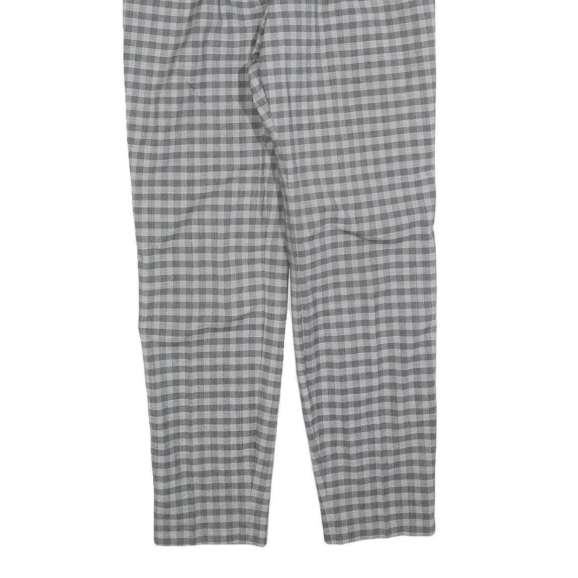 GARDEUR Womens Wool Blend Grey Check Regular Fit Straight Leg Trousers W32 L30