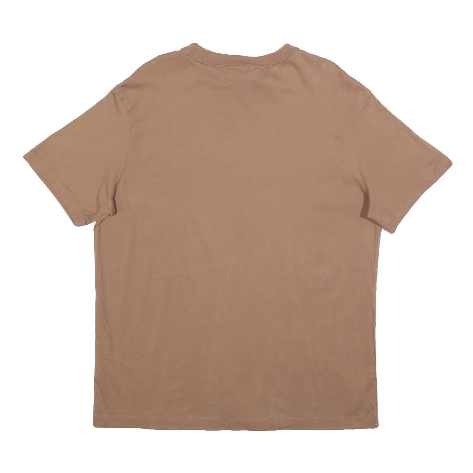 NIKE Mens Brown Classic Cotton T-Shirt M Short Sleeve Crew Neck Simple Design