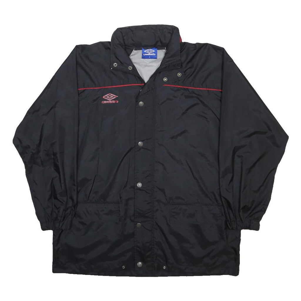 UMBRO Mens Black & Red Classic Nylon Zip Jacket S Sportswear Logo Tracksuit