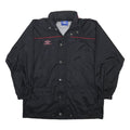 UMBRO Mens Black & Red Classic Nylon Zip Jacket S Sportswear Logo Tracksuit