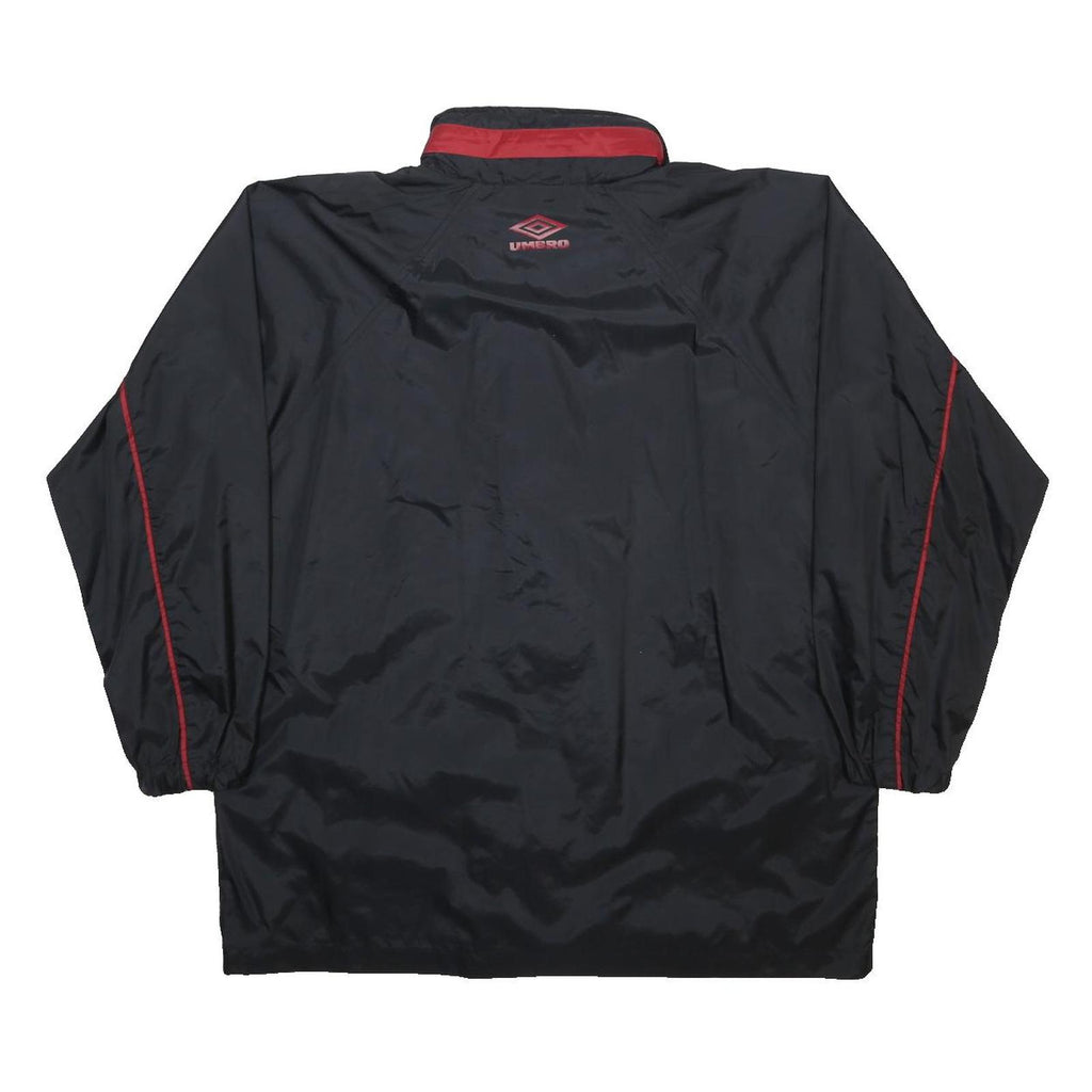 UMBRO Mens Black & Red Classic Nylon Zip Jacket S Sportswear Logo Tracksuit